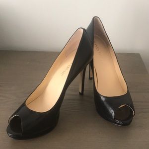 New! Ivanka Trump black leather 3in heels size 7.5
